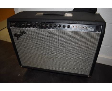 A Fender Ultimate Chorus guitar amplifier, type PR204, serial number CR-028902, with footswitch etc