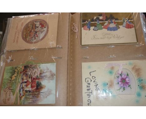 Album of vintage greetings cards, c. 1920s onwards