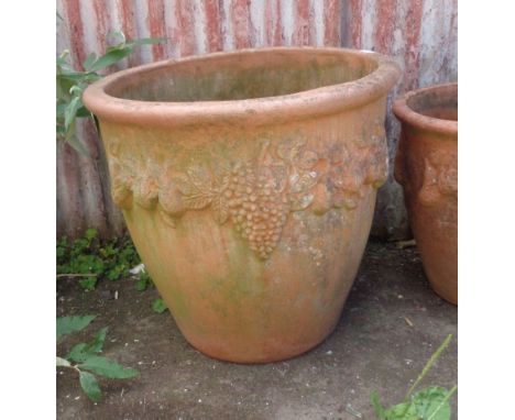 Large round terracotta planter, 24" high