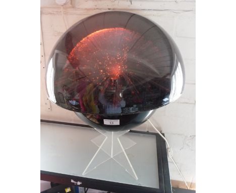 A vintage 1970s Galaxy glass colour changing fibre optic lamp by Crestworth Ltd