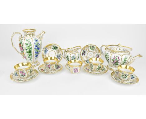 An early 19th century KPM porcelain tea service comprising a large teapot, a large coffee pot and a milk jug, all marked to u