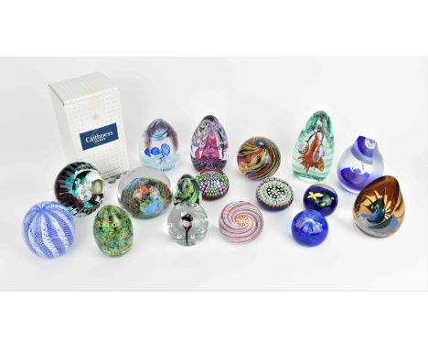 A collection of glass paperweights to include examples by John Deacon, Peter Mcdougall, Perthshire, Caithness and Selkirk, th