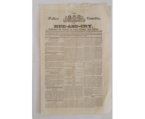 [The Fenians and Manchester Martyrs]. The Police Gazette or Hue and Cry, for Ireland. September 1870. Scarce RIC item with de