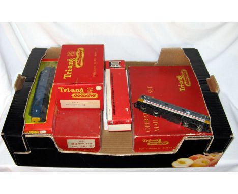 A tray containing 00 and HO items including Triang Hornby R751 Class 37(Boxed service needed) , R289 Class 86 (missing pantog