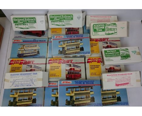 KEILCRAFT x 13 and Blackpool Standard x 7 00 scale Plastic Tram Kits. All appear complete but as the Boxes are not sealed com