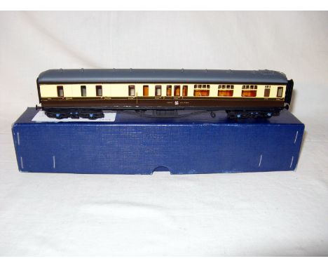 LAWNCE Scale Models Brass Kit Built GWR Chocolate and Cream Brake/3rd #1777 in wartime Livery. Built by Derek Lawrence and pa