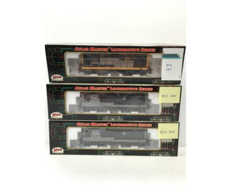 ATLAS Master HO 3 x DCC Factory Fitted Ready to Run Santa Fe H16-44 Locomotives 9515 and 9516 both Black and Grey Livery #'s 