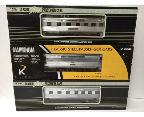 K Line 0 Gauge - 3 x 40639-0317 and 19 Classic Steel Santa Fe Passenger Coaches with Furnished Interiors and Stream Lighting 