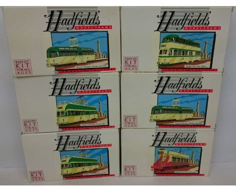 HADFIELDS Trams 6 x 00 scale Plastic Tram Kits. All appear complete but as the Boxes are not sealed completeness cannot be gu