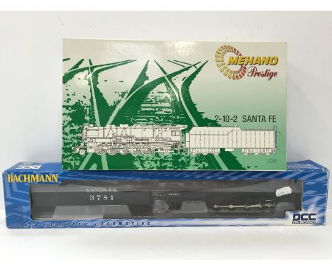 BACHMANN and MEHANO HO - 2 x Steam Locomotives - Bachmann 50602 DCC on Board Santa Fe Black 4-8-4 #3781 - Excellent in a Fair