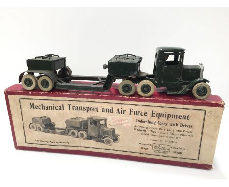 Britains No.1641 Mechanical Transport and Air Force Equipment Underslung Lorry with Driver, comprising 10 x wheel square nose