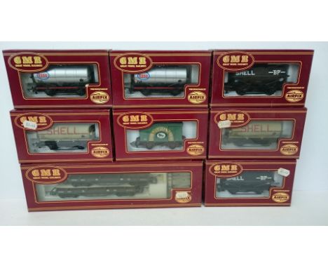 AIRFIX/GMR 9 x Freight Wagons - Petrol Tankers nos 54345 Essso x 2/54346 x Shell & BP x 2 and 54347 Shell x 2 - 54310 Tate & 