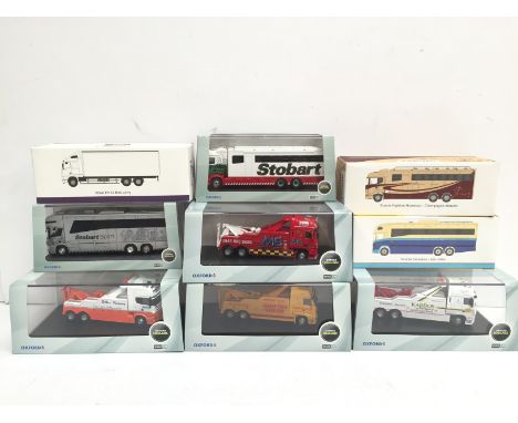 Selection of Oxford Diecast 1/76 scale commercial models, includes 4 x Recovery Truck and 4 x Horse Box including Eddie Stoba