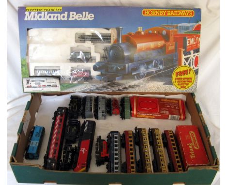 A HORNBY R691 'Midland Belle'  Train Set Box containing the Goods Wagons and Track only and tray containing a R782 BR Black '