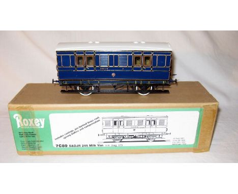 ROXEY Models 7C89 Brass Kit built S.R. Diagram 979S & DJR 24ft Milk Van in Blue Livery with White Roof. Expertly made and in 