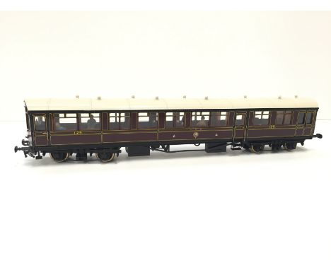 WILLETTS Scale Models Brass Kit Built GWR Maroon Auto Trailer # 29 with Driver and Passengers.  Built and Painted by Ian Will