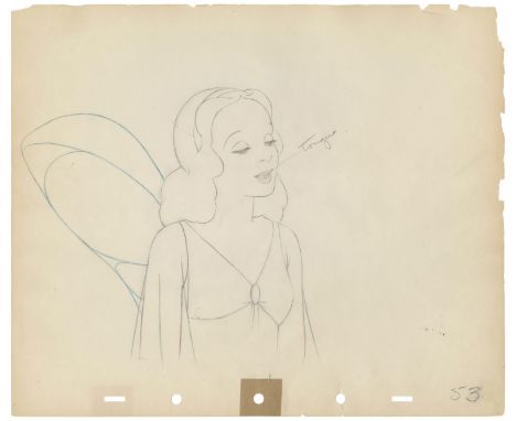 PINOCCHIO (1940) - The Blue Fairy Original Production Pencil Drawing - An original animation drawing of the Blue Fairy from W