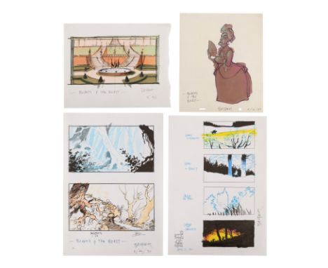 BEAUTY AND THE BEAST (1991) - Collection of Four Production Concept Designs by Hans Bacher  - A collection of four original h