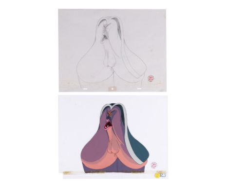 PINK FLOYD: THE WALL (1982) - The Judge Original Production Cel and Matching Drawing - An original hand-painted production ce