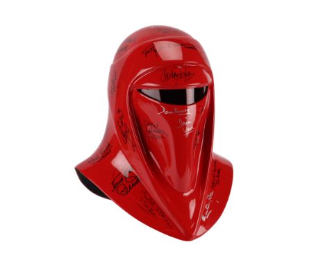 STAR WARS FRANCHISE (1977 - PRESENT) - Cast-Autographed Imperial Royal Guard Helmet - A cast-autographed Imperial Royal Guard