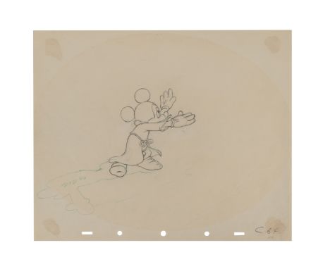 FANTASIA (1940) - Mickey Mouse "Sorcerer's Apprentice" Original Production Pencil Drawing - An original production drawing of
