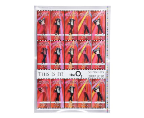 MICHAEL JACKSON - "This Is It" Printer's Proof Lenticular Concert Ticket Sheet - An uncut printer's proof sheet of lenticular
