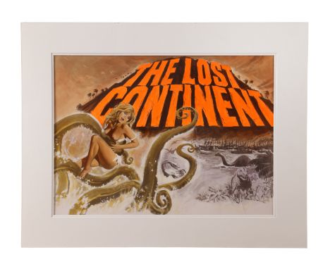 THE LOST CONTINENT (1968) - Hand-Painted Pre-Production Artwork by Tom Chantrell - A piece of hand-painted pre-production art