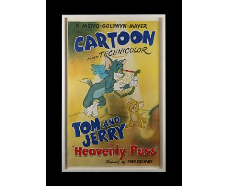 TOM AND JERRY (1940-1968) - Framed 'Heavenly Puss' US One-Sheet, 1949 - Linen-Backed - A US One-Sheet for the 1949 short film