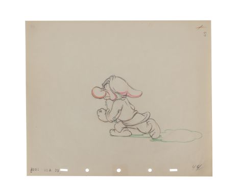 SNOW WHITE AND THE SEVEN DWARFS (1937) - Grumpy Original Production Pencil Drawing - An original production drawing of Grumpy