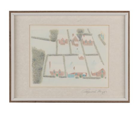 SNOWMAN, THE (1982) - Framed Original Hand-Drawn Production Scene Autographed by Raymond Briggs - A framed original hand-draw