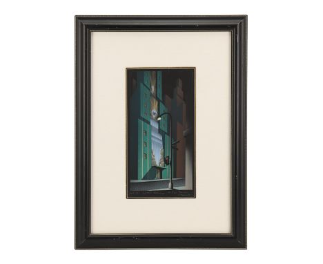 BATMAN: THE ANIMATED SERIES (1992-1995) - Framed Original Hand-Painted Background "The Man Who Killed Batman" Animation Cel -