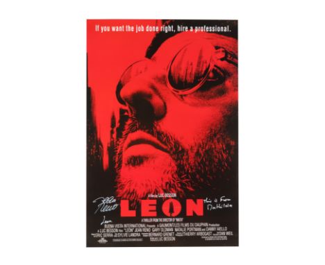 LEON: THE PROFESSIONAL (1994) - Jean Reno-Autographed Poster - A poster for Luc Besson's crime thriller Leon, autographed by 
