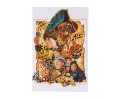 GOONIES, THE (1985) - Cast-Autographed Print - A cast-autographed print for Richard Donner's comedy film The Goonies. This po