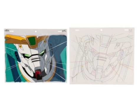 GUNDAM FRANCHISE (1979-PRESENT) - Altron Gundam (Shenlong Gundam Upgrade) Original Production Cel and Matching Drawing - A vi