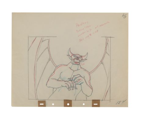 FANTASIA (1940) - Chernabog Original Production Pencil Drawing - An original production drawing of Chernabog from Walt Disney