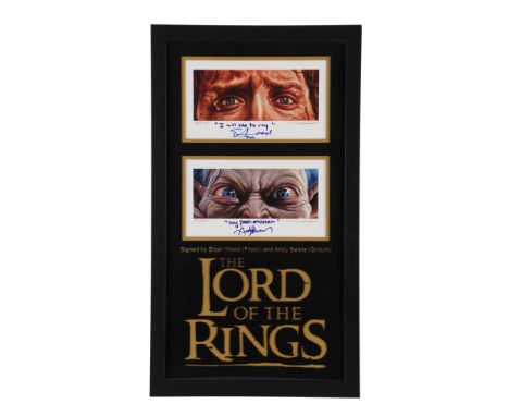 THE LORD OF THE RINGS TRILOGY (2001-2003) - Elijah Wood and Andy Serkis-Autographed Print Display - Two autographed limited e