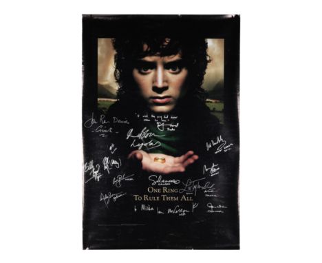 THE LORD OF THE RINGS TRILOGY (2001-2003) - Elijah Wood, Ian McKellen, Orlando Bloom and Cast-Autographed Poster - A cast-aut