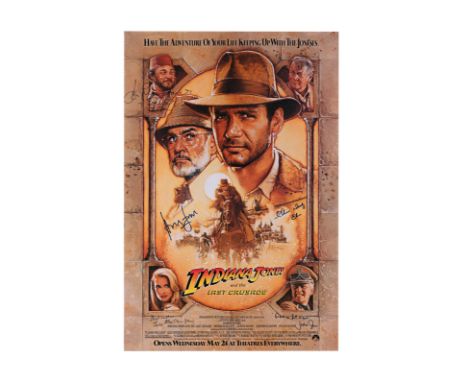 INDIANA JONES AND THE LAST CRUSADE (1989) - Harrison Ford, John Rhys-Davies, Alison Doody, Julian Glover and Isla Blair Autog