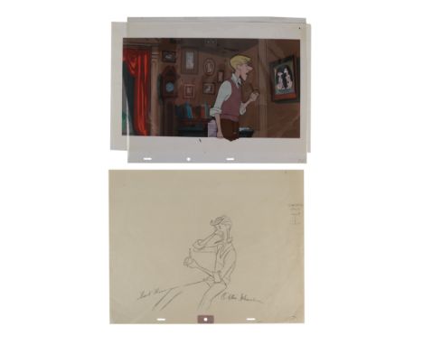 ONE HUNDRED AND ONE DALMATIANS (1961) - Roger Radcliffe Original Production Cel and Pencil Drawing Signed by Frank Thomas and