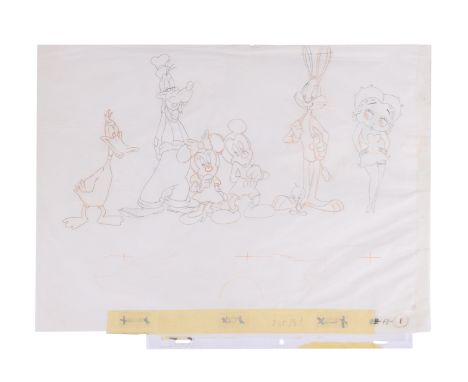 WHO FRAMED ROGER RABBIT (1988) - Multi-Character Original Production Drawing - An original character production drawing from 