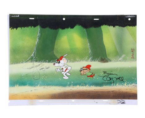 DANGER MOUSE (TV SERIES, 1981-1982): ONCE UPON A TIME SLIP - Danger Mouse and Penfold Original Production Cel and Presentatio