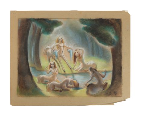 FANTASIA (1940) - Original Concept Artwork of Centaurettes Bathing Scene from The "Pastoral Symphony" - This original concept