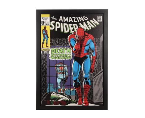 THE AMAZING SPIDER-MAN - Stan Lee-Autographed Limited Edition Death Without Warning! Canvas - A printed Death Without Warning