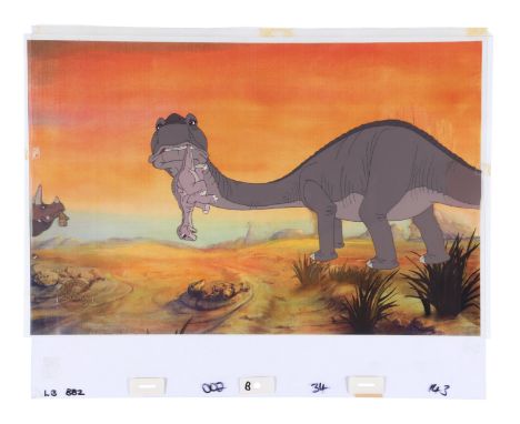 THE LAND BEFORE TIME (1988) - Littlefoot and Mother Original Production Animation  Cel Setup - An original production cel set