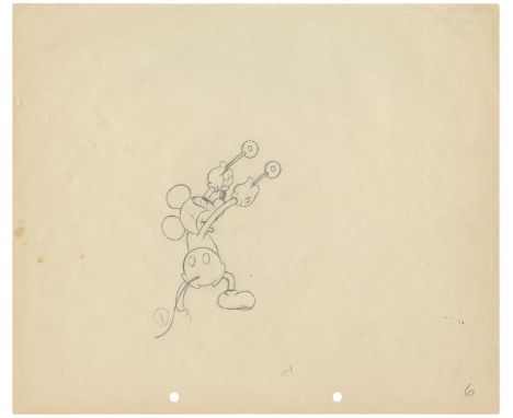 THE WHOOPEE PARTY (1932) - Mickey Mouse Original Production Drawing - An exceptionally rare original production drawing of Mi