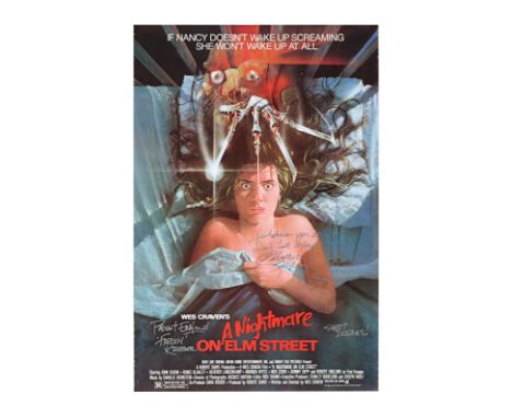 NIGHTMARE ON ELM STREET, A (1984) - Cast-Autographed Poster - A cast-autographed US one-sheet from Wes Craven's horror film A