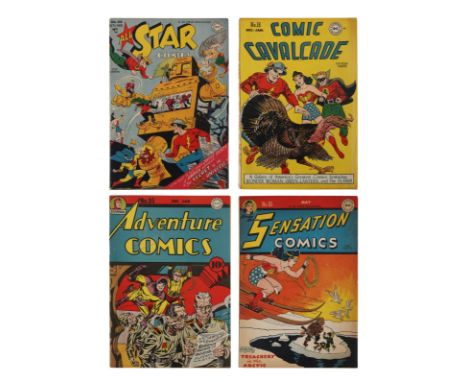 DC COMICS - Set of Four Comics - A set of four comics published by DC Comics. The set includes Comic Cavalcade #18, All Star 
