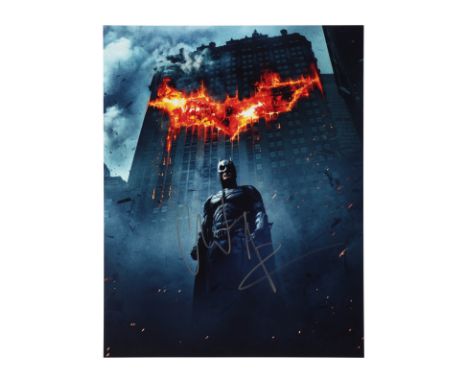 DARK KNIGHT, THE (2008) - Christian Bale Autographed Mini Poster - A mini poster, autographed by Christian Bale, from Christo