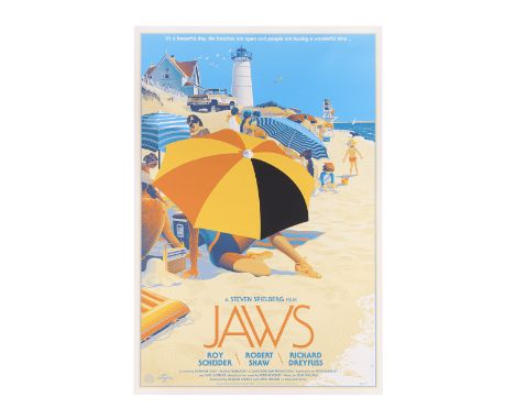 JAWS (1975) - Hand-Numbered Limited Edition Screen Print by Laurent Durieux, 2013 - A highly sought-after limited edition alt