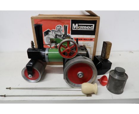 A Mamod Steam Roller - in good condition for its age, boxed